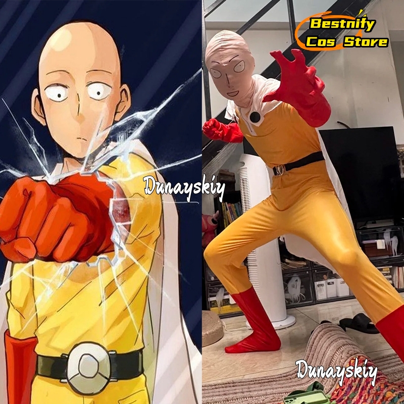 Women'S Red Accessories - Saitama homem cosplay macacão traje {bestnify