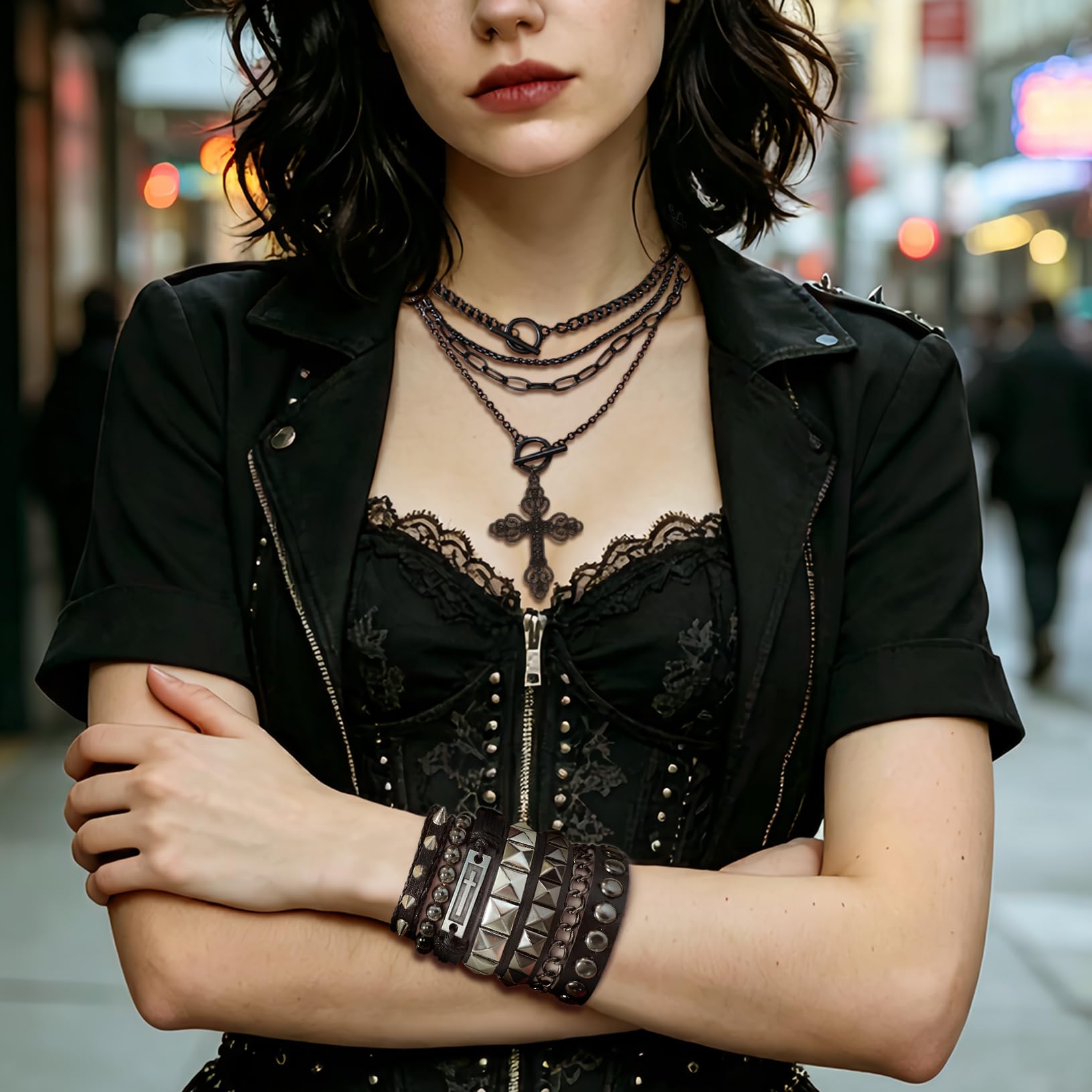 Colar Gótico com Pingente de C - Women'S Emo Accessories avaliação e preço